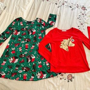 Girls Christmas dress & top